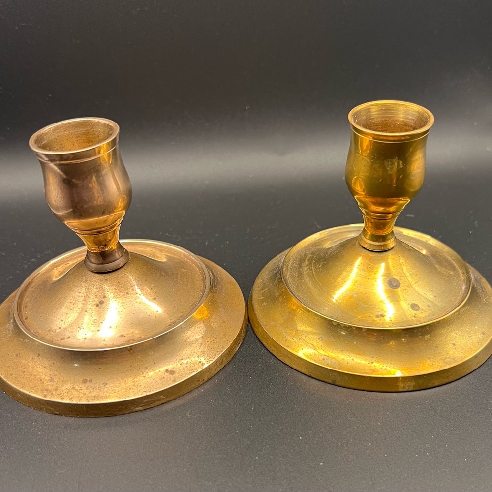 Elegant Gold Brass Candle Holders